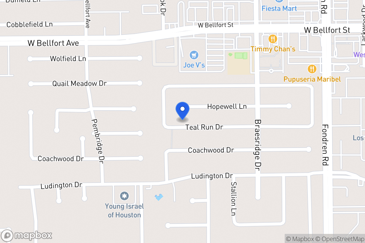 Map of 7722 Teal Run Dr, Houston