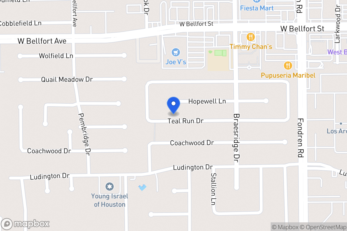 Map of 7714 Teal Run Dr, Houston