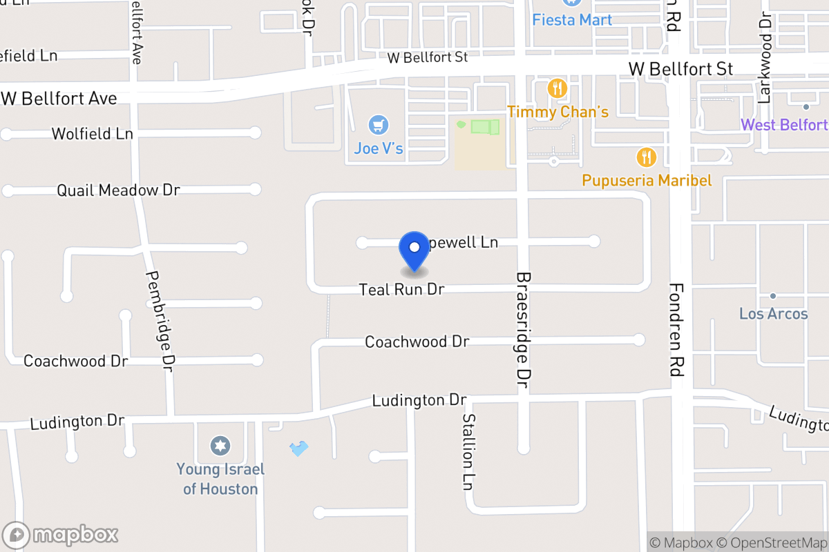 Map of 7638 Teal Run Dr, Houston