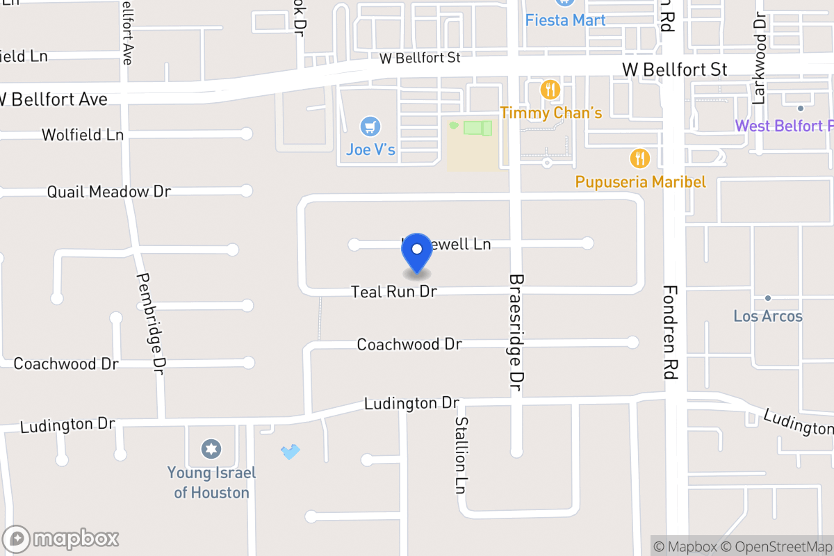 Map of 7634 Teal Run Dr, Houston