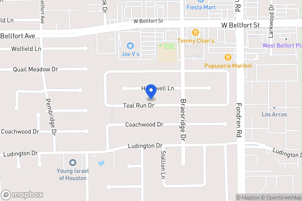 Map of 7630 Teal Run Dr, Houston