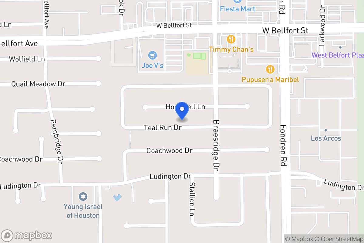 Map of 7626 Teal Run Dr, Houston