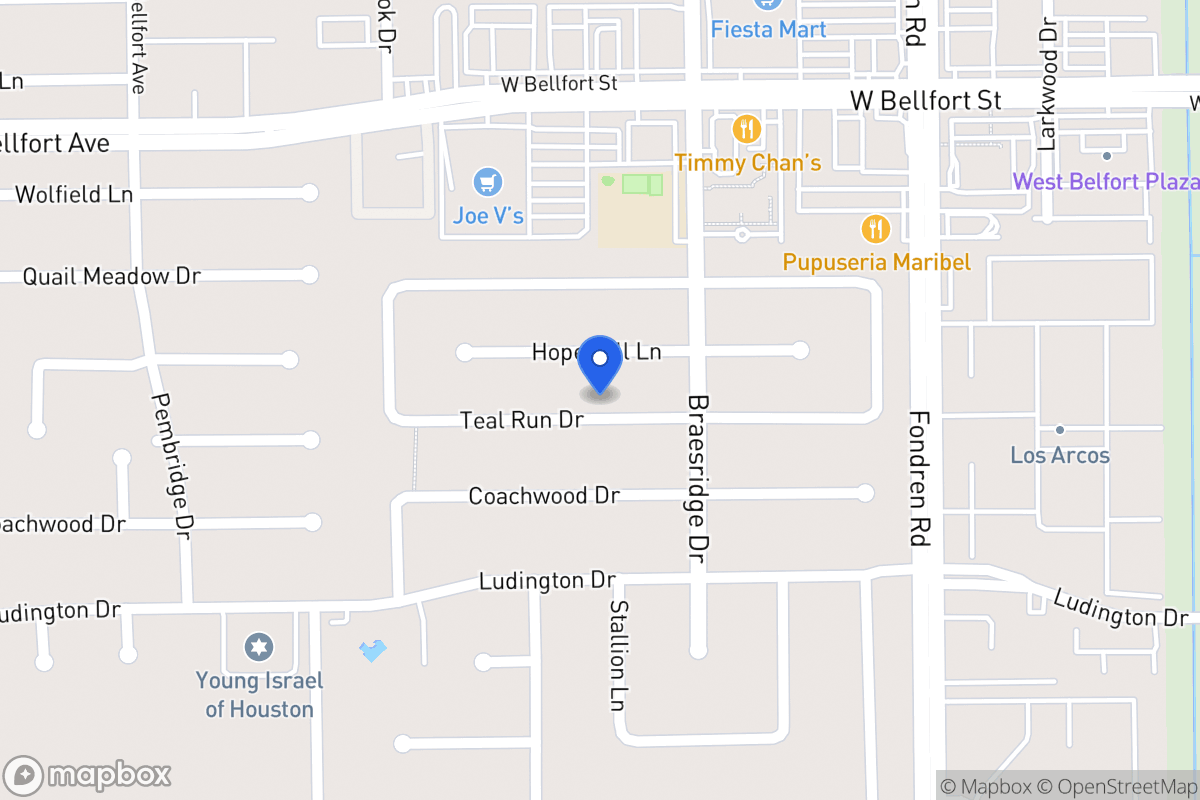 Map of 7622 Teal Run Dr, Houston