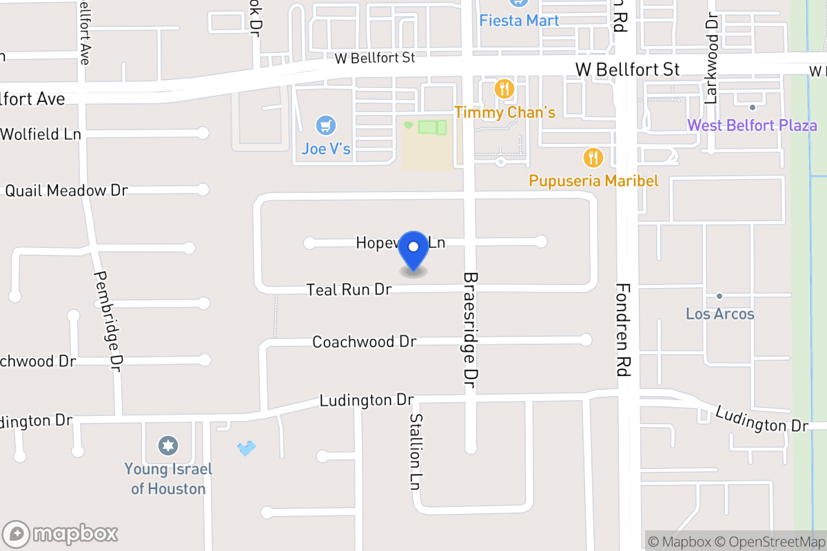 Map of 7618 Teal Run Dr, Houston