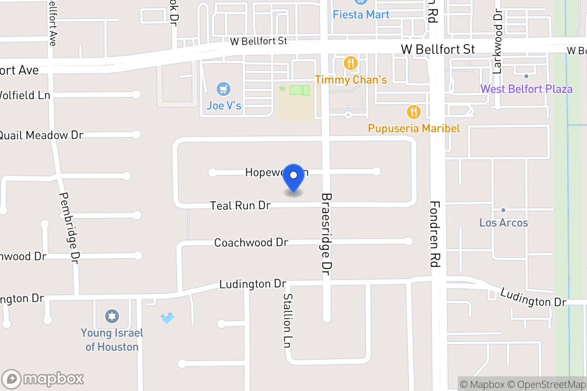 Map of 7614 Teal Run Dr, Houston