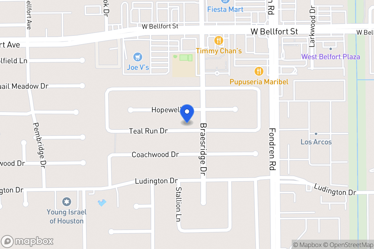 Map of 7610 Teal Run Dr, Houston