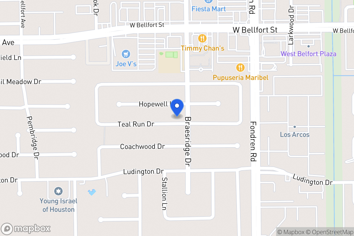 Map of 7606 Teal Run Dr, Houston