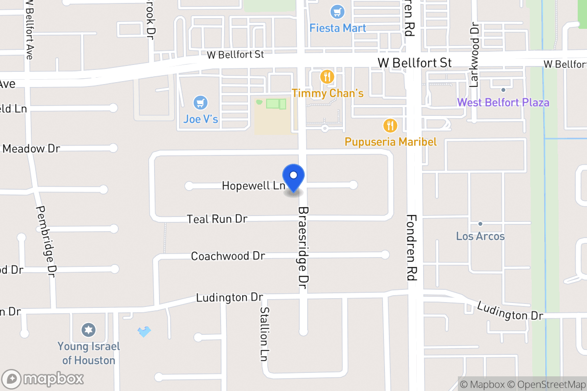 Map of 7603 Hopewell Ln, Houston