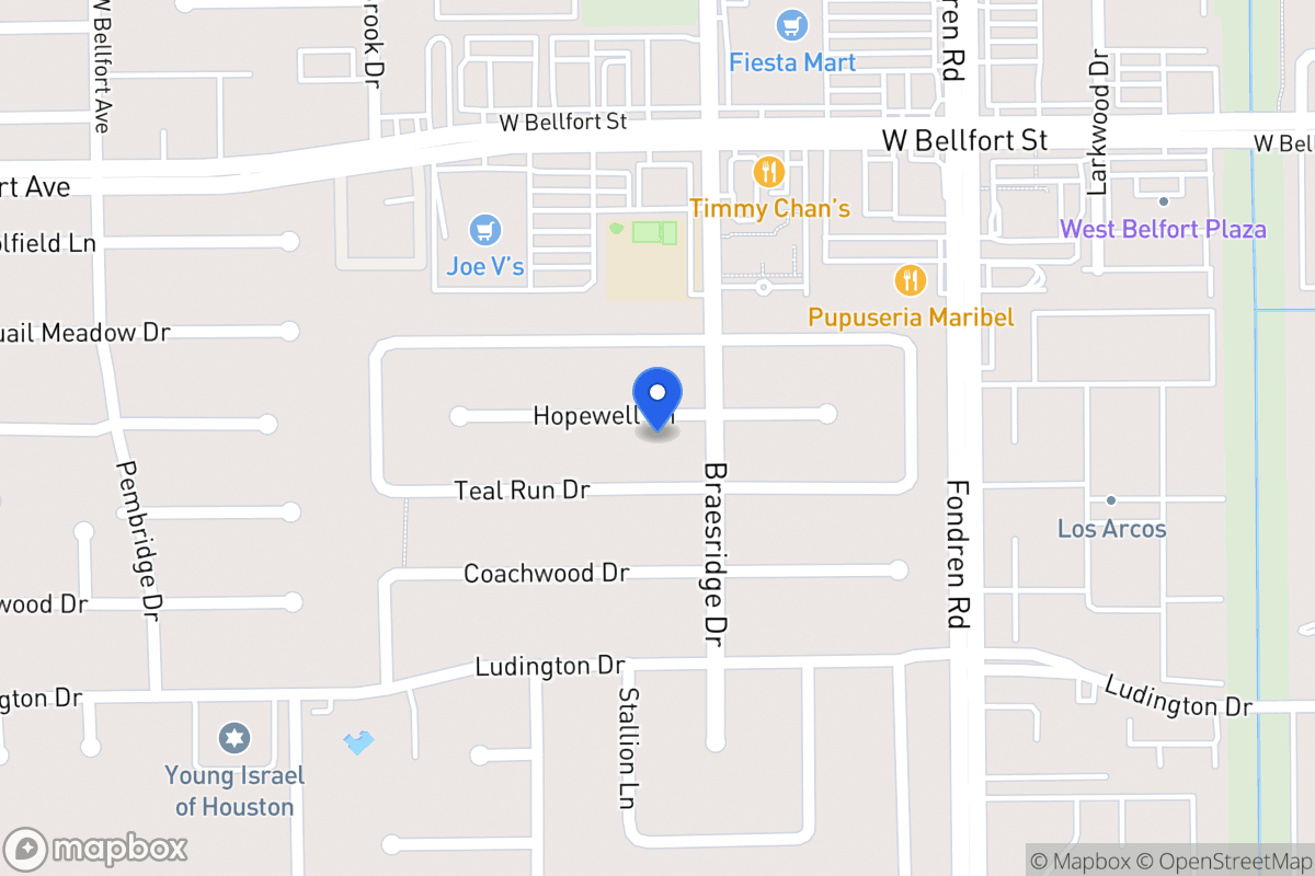 Map of 7611 Hopewell Ln, Houston