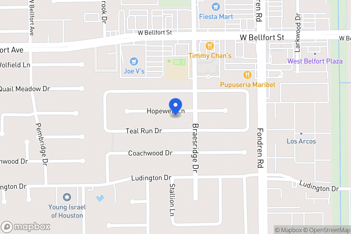 Map of 7615 Hopewell Ln, Houston