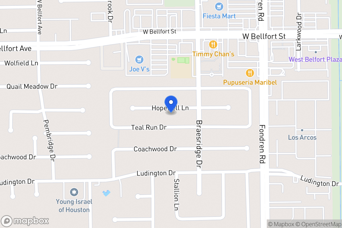 Map of 7623 Hopewell Ln, Houston