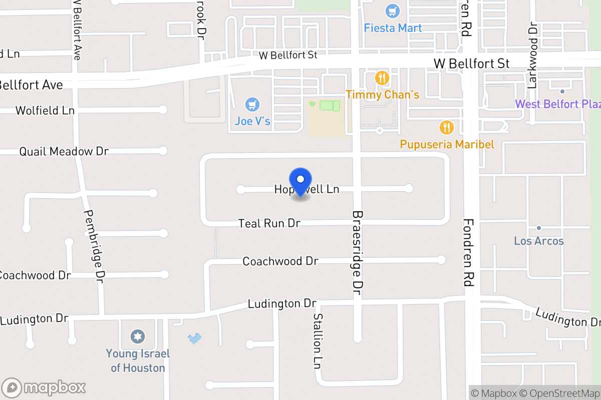 Map of 7627 Hopewell Ln, Houston