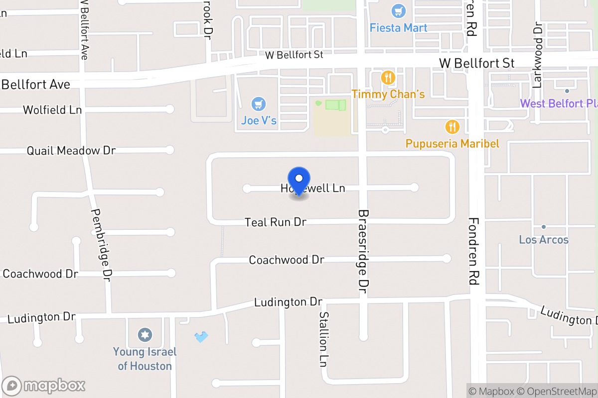 Map of 7631 Hopewell Ln, Houston