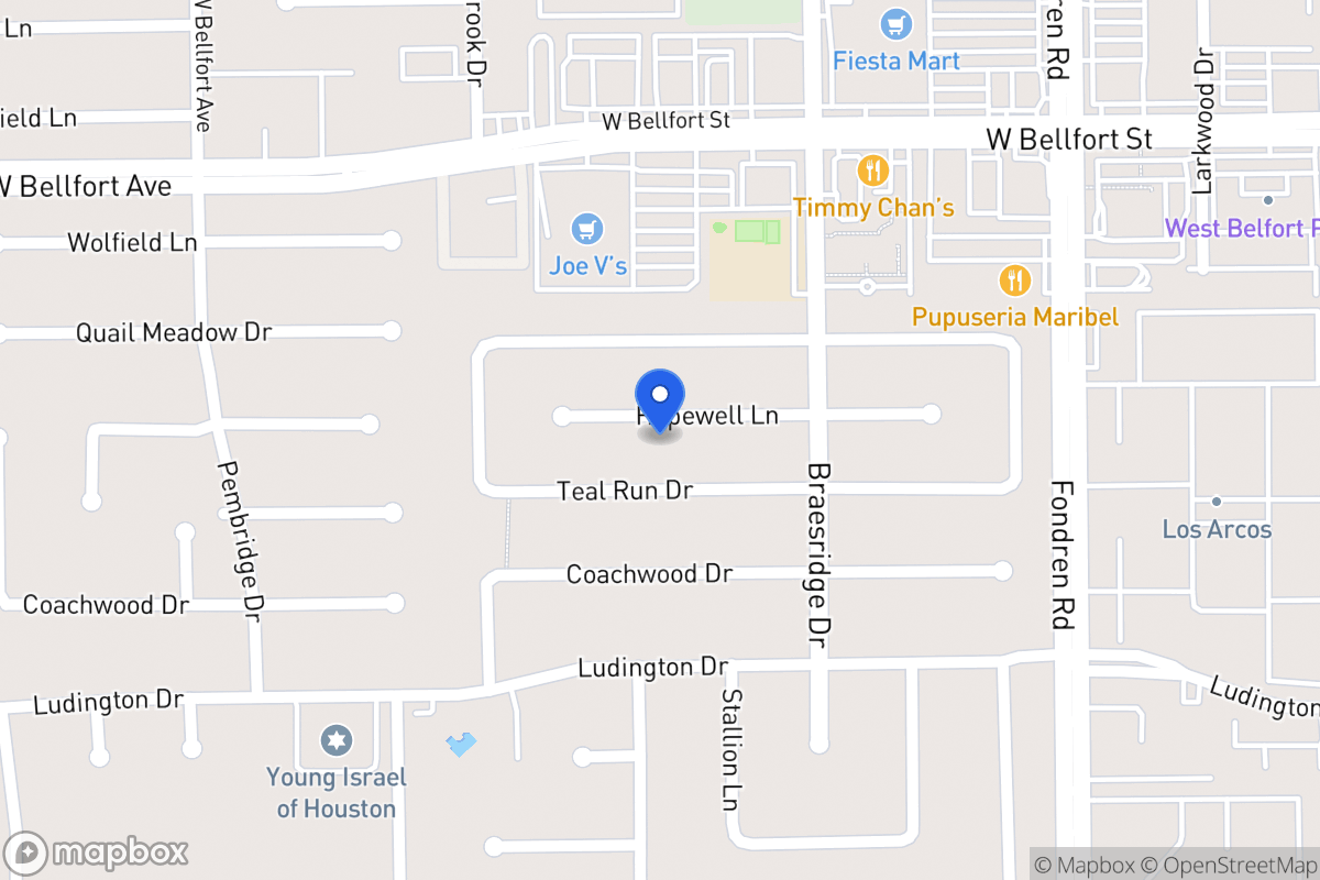 Map of 7635 Hopewell Ln, Houston