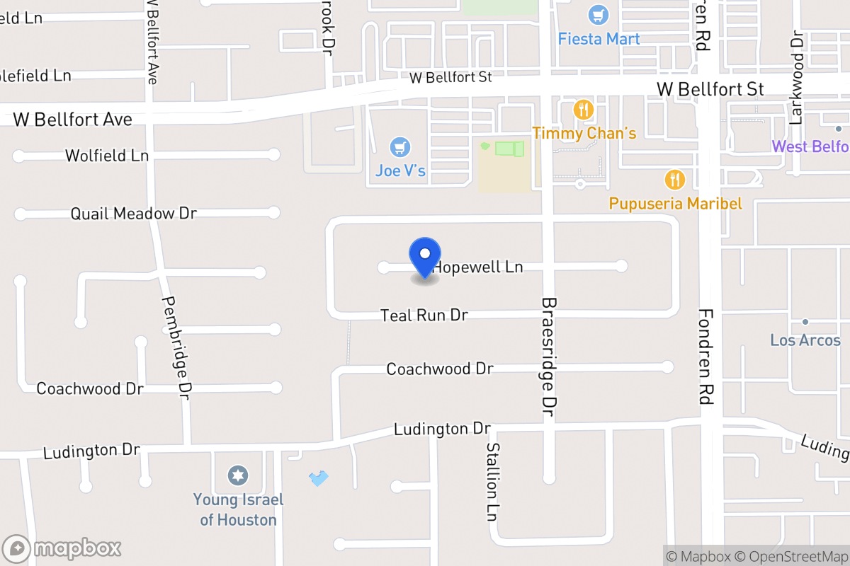 Map of 7703 Hopewell Ln, Houston