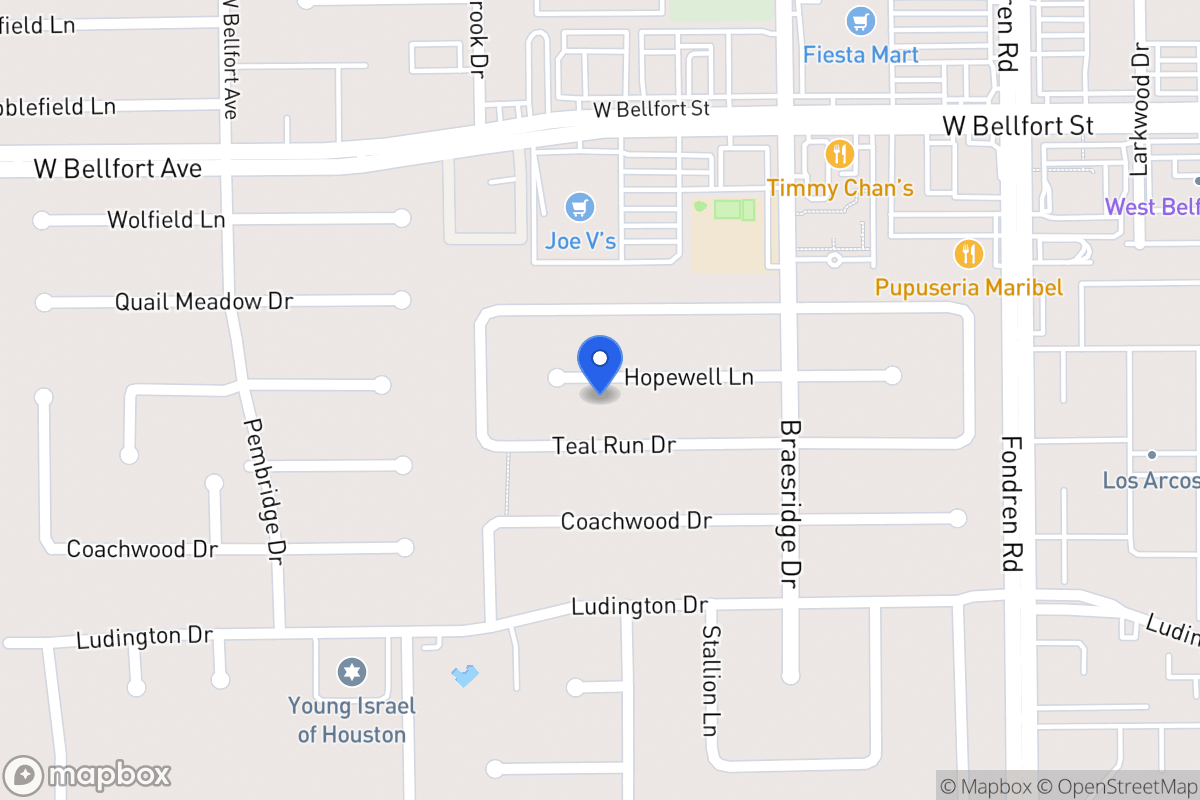 Map of 7707 Hopewell Ln, Houston