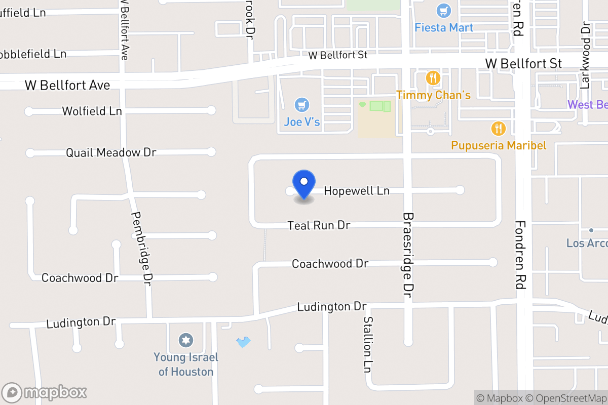 Map of 7711 Hopewell Ln, Houston