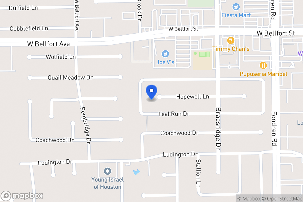 Map of 7723 Hopewell Ln, Houston