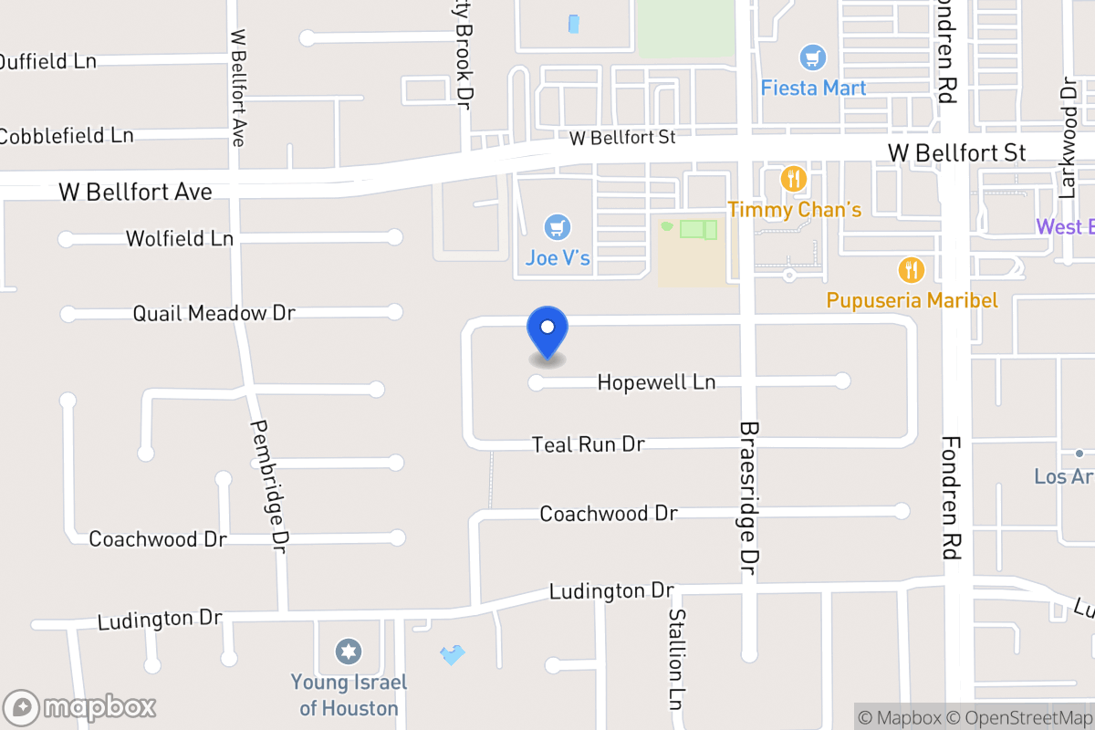 Map of 7714 Hopewell Ln, Houston