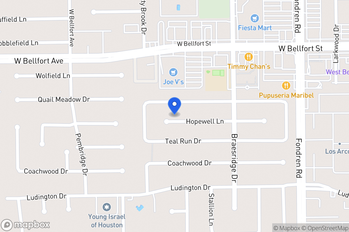 Map of 7710 Hopewell Ln, Houston