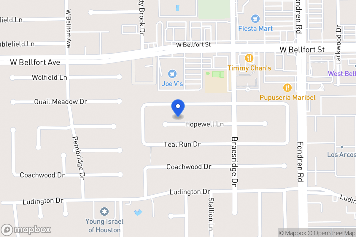 Map of 7706 Hopewell Ln, Houston