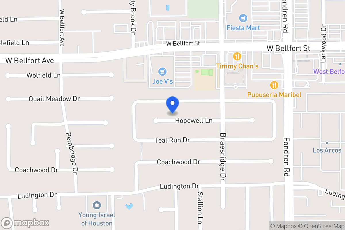 Map of 7702 Hopewell Ln, Houston