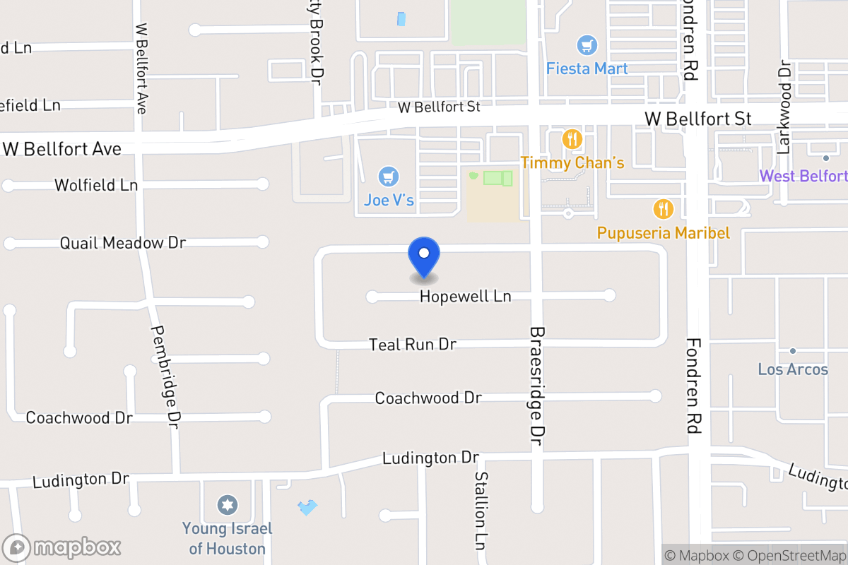 Map of 7638 Hopewell Ln, Houston