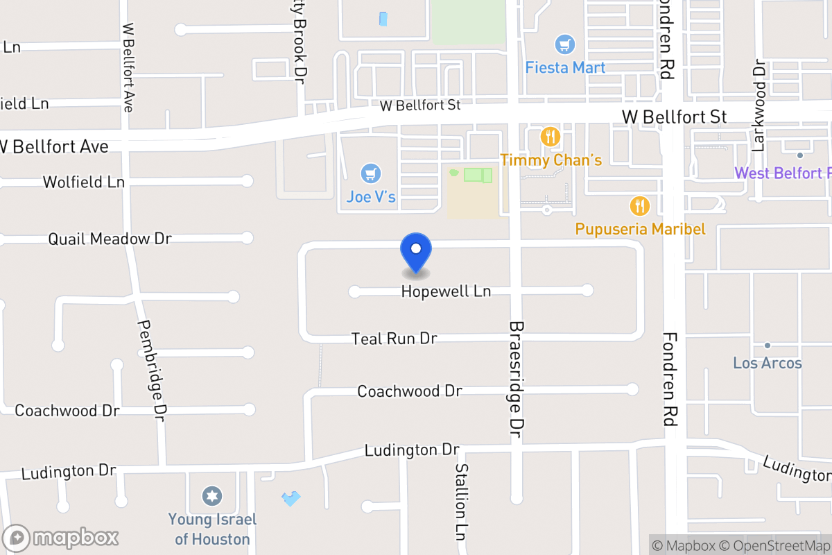 Map of 7634 Hopewell Ln, Houston