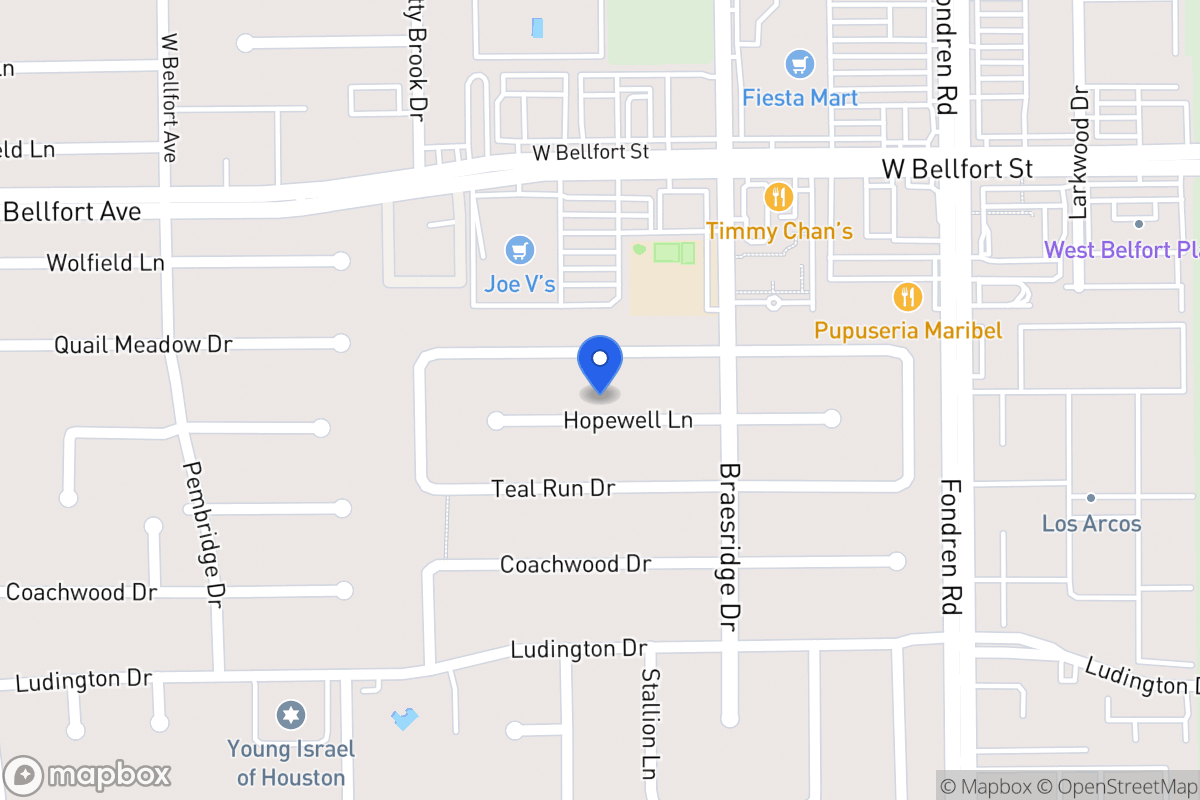 Map of 7630 Hopewell Ln, Houston