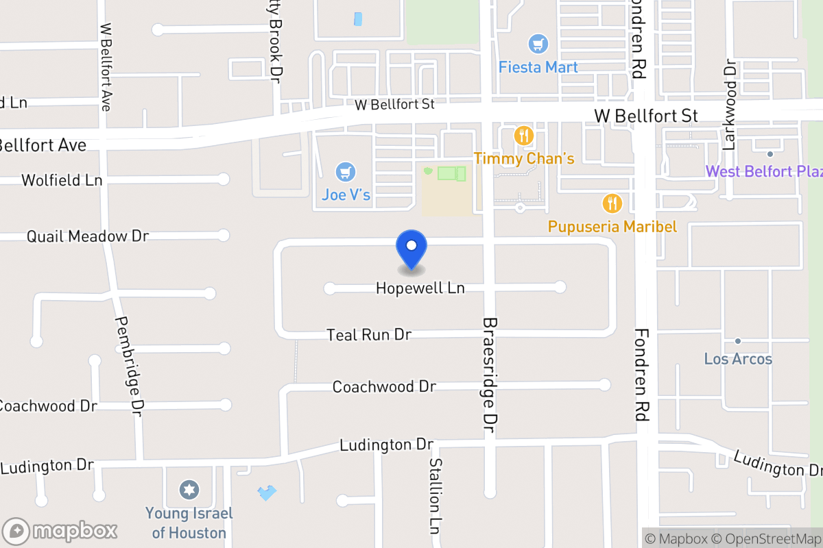 Map of 7626 Hopewell Ln, Houston