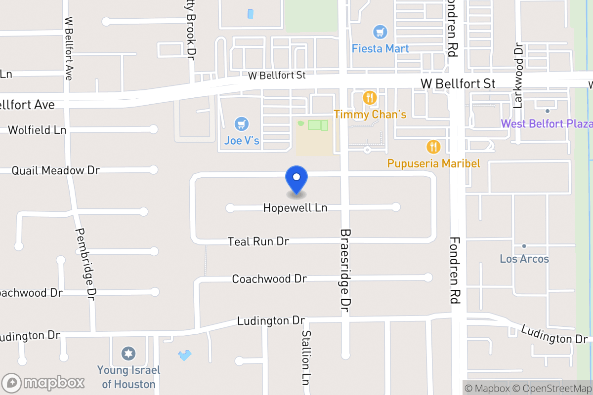 Map of 7622 Hopewell Ln, Houston