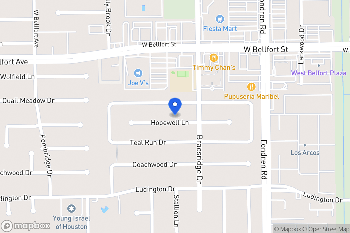 Map of 7618 Hopewell Ln, Houston