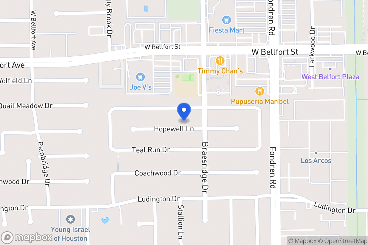 Map of 7614 Hopewell Ln, Houston