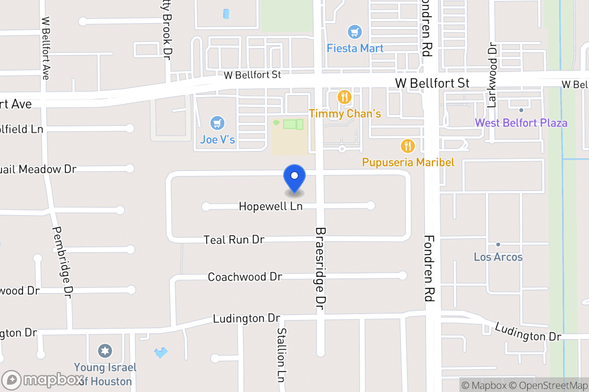 Map of 7610 Hopewell Ln, Houston
