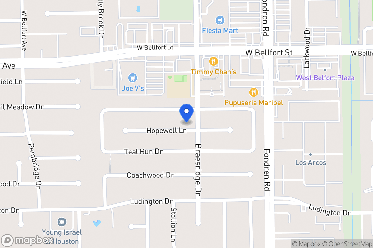 Map of 7606 Hopewell Ln, Houston