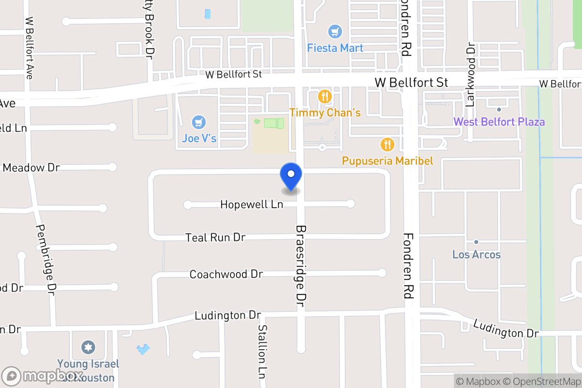 Map of 7602 Hopewell Ln, Houston