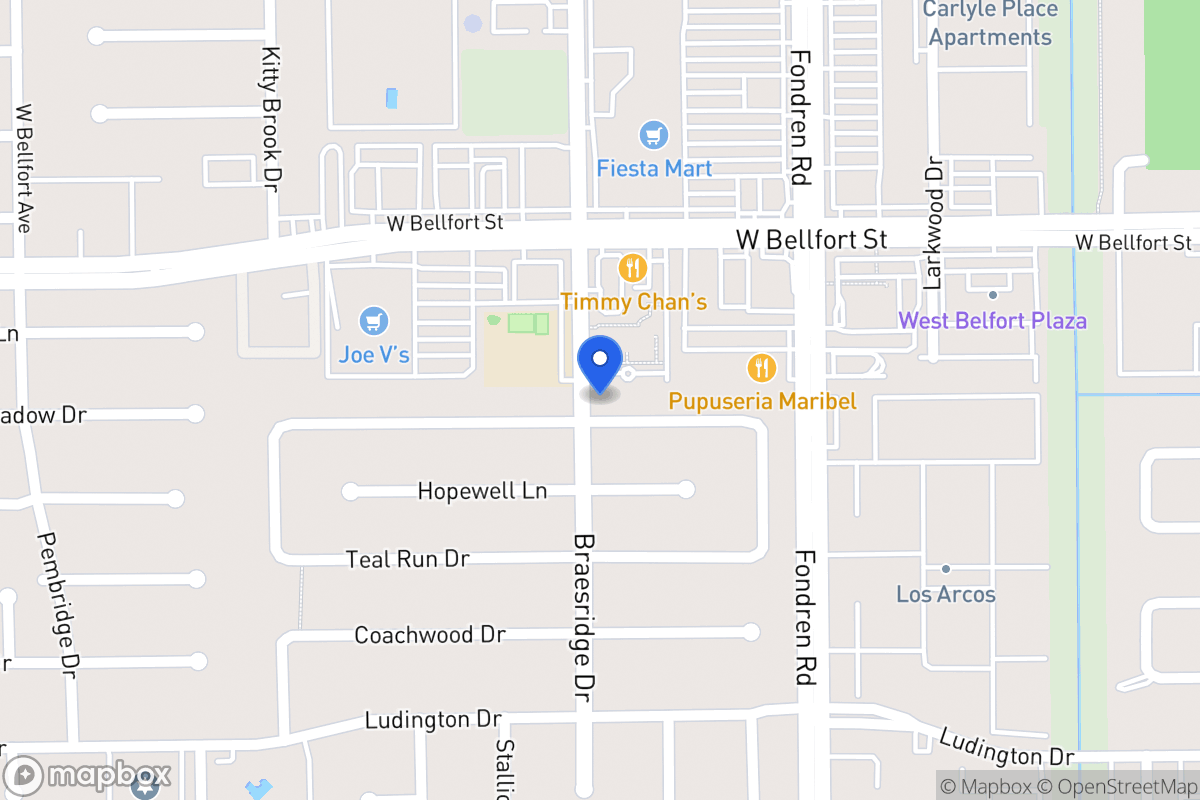 Map of 7546 Quail Meadow Dr, Houston