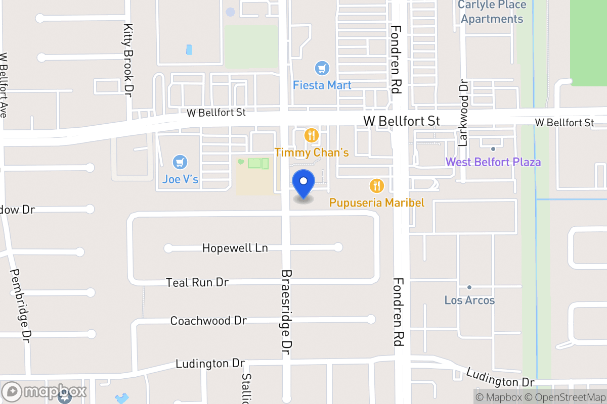Map of 7542 Quail Meadow Dr, Houston