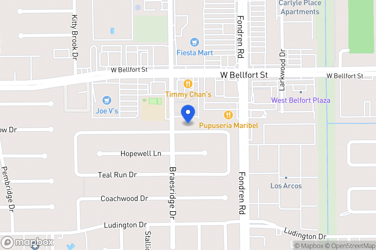 Map of 7538 Quail Meadow Dr, Houston