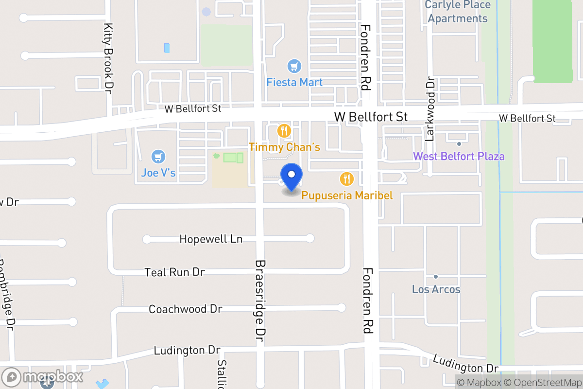 Map of 7534 Quail Meadow Dr, Houston
