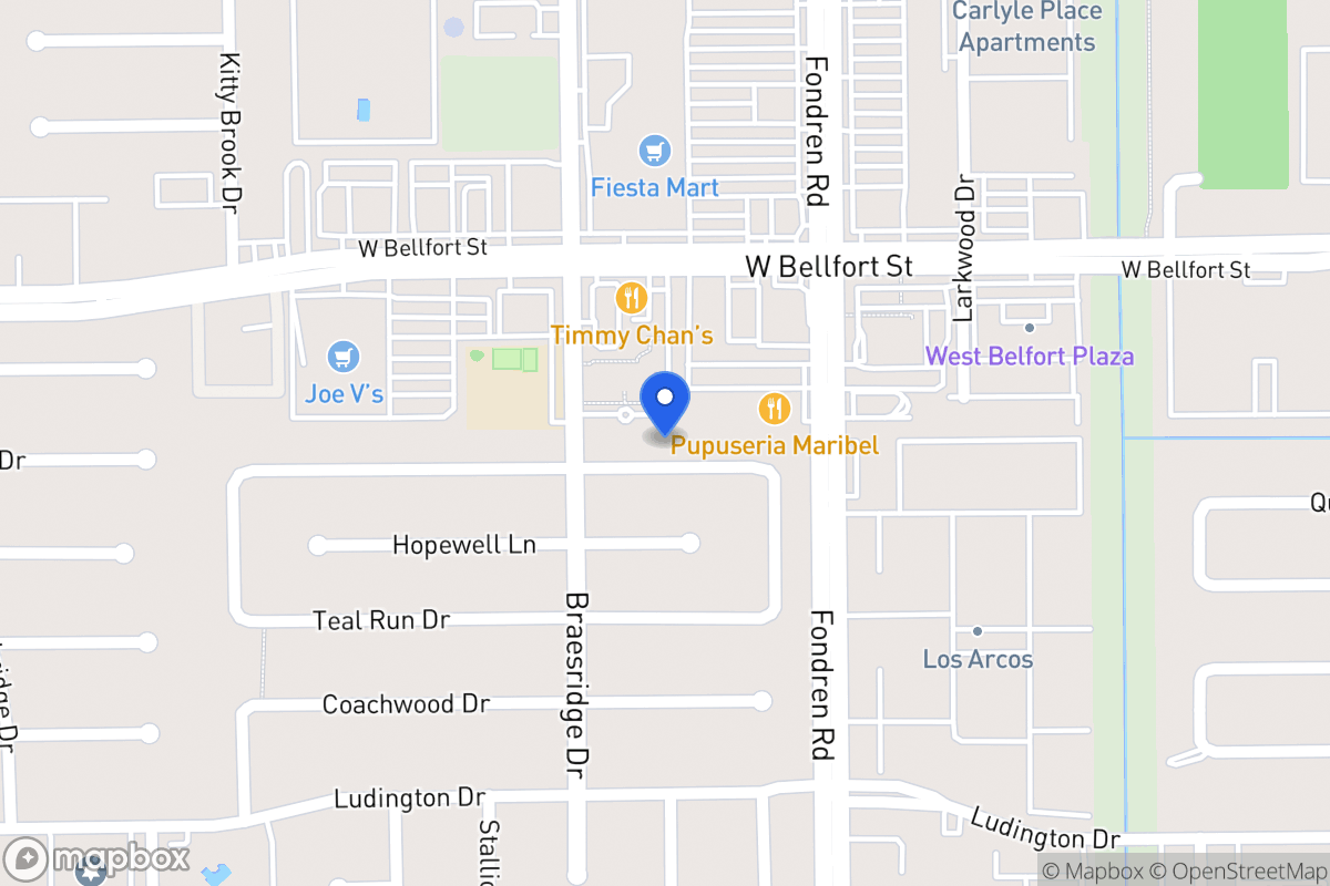 Map of 7530 Quail Meadow Dr, Houston