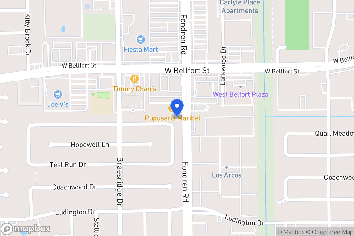 Map of 7502 Quail Meadow Dr, Houston