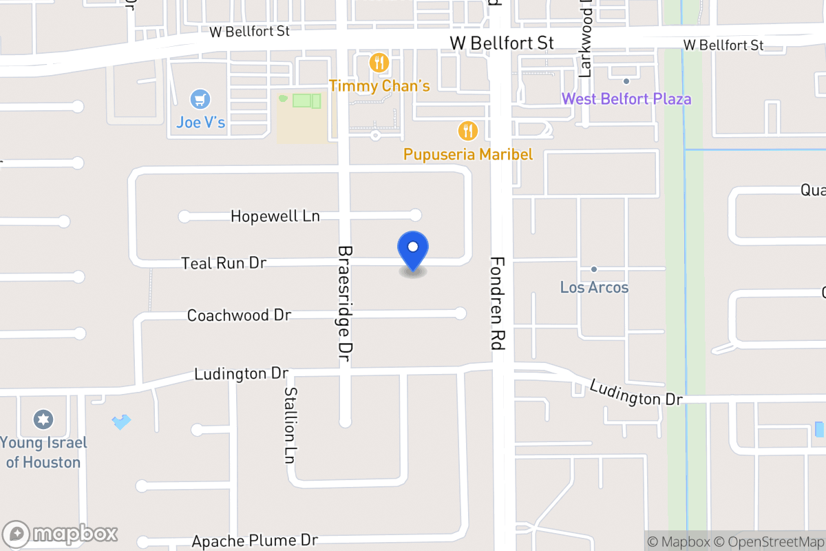 Map of 7523 Teal Run Dr, Houston