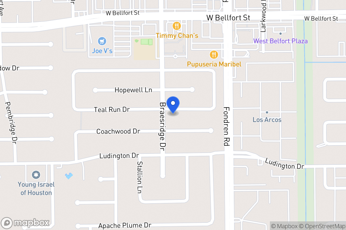 Map of 7539 Teal Run Dr, Houston