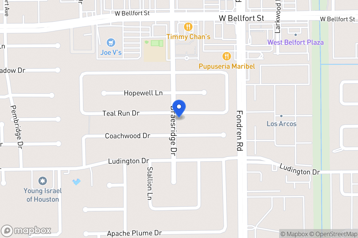 Map of 7543 Teal Run Dr, Houston