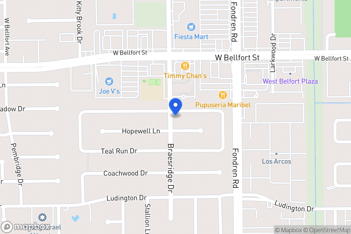 Map of 7547 Quail Meadow Dr, Houston