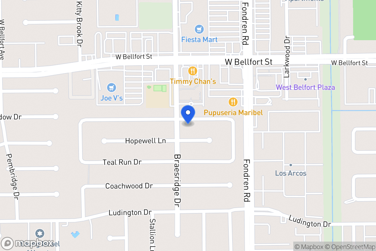 Map of 7543 Quail Meadow Dr, Houston