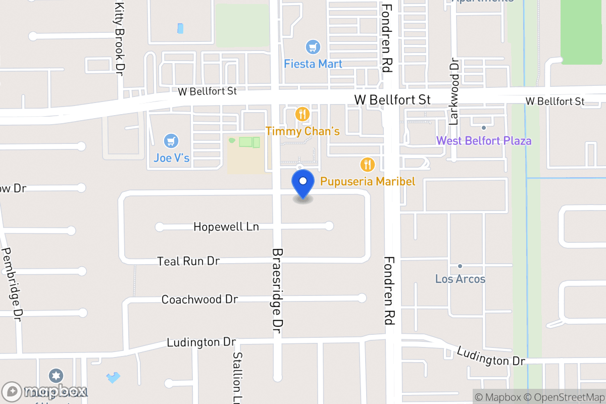 Map of 7539 Quail Meadow Dr, Houston