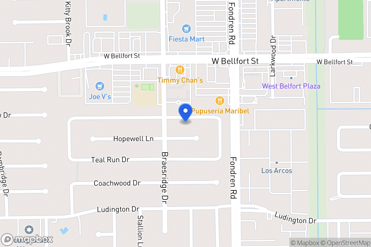Map of 7535 Quail Meadow Dr, Houston