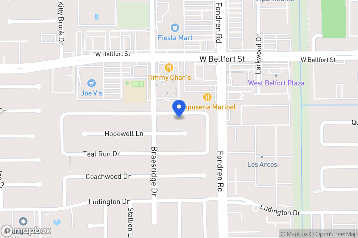 Map of 7531 Quail Meadow Dr, Houston